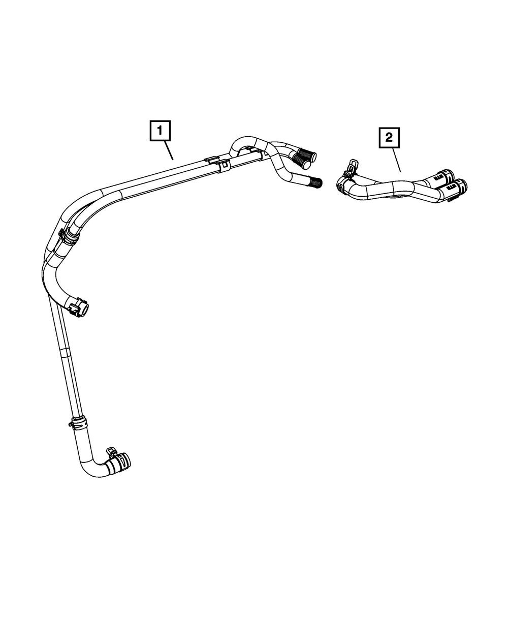 Genuine Mopar Heater Supply And Return Hose And Tube 55111396AC