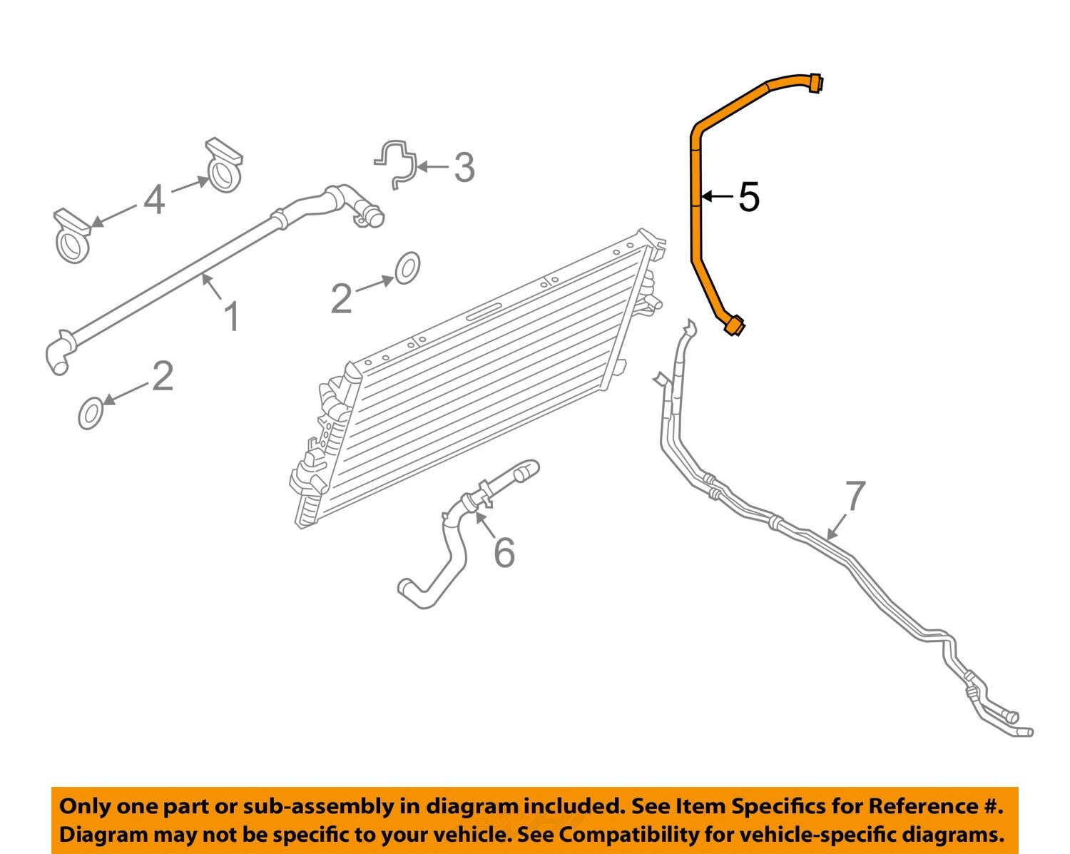 FORD OEM 17-22 F-250 Super Duty Radiator Components-Overflow Hose HC3Z8075D