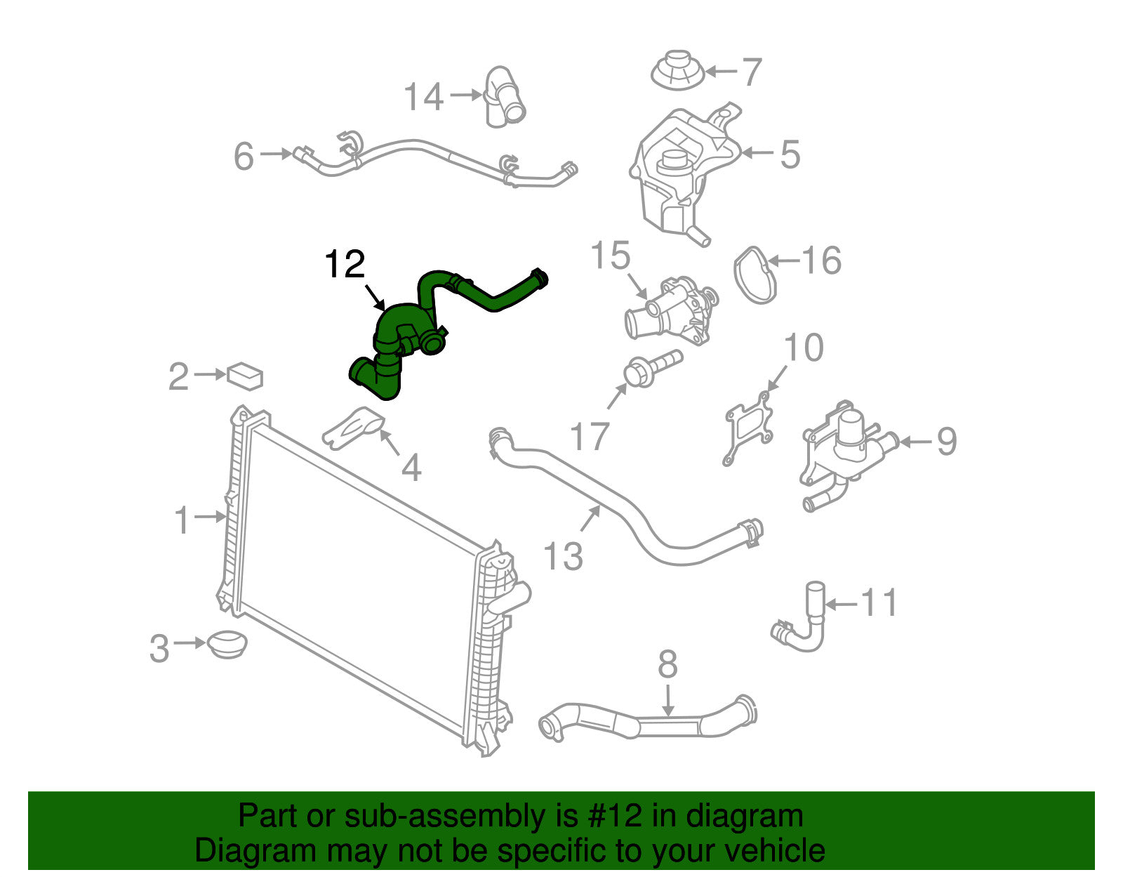 Genuine Ford Radiator Coolant Hose 9E5Z-8286-F