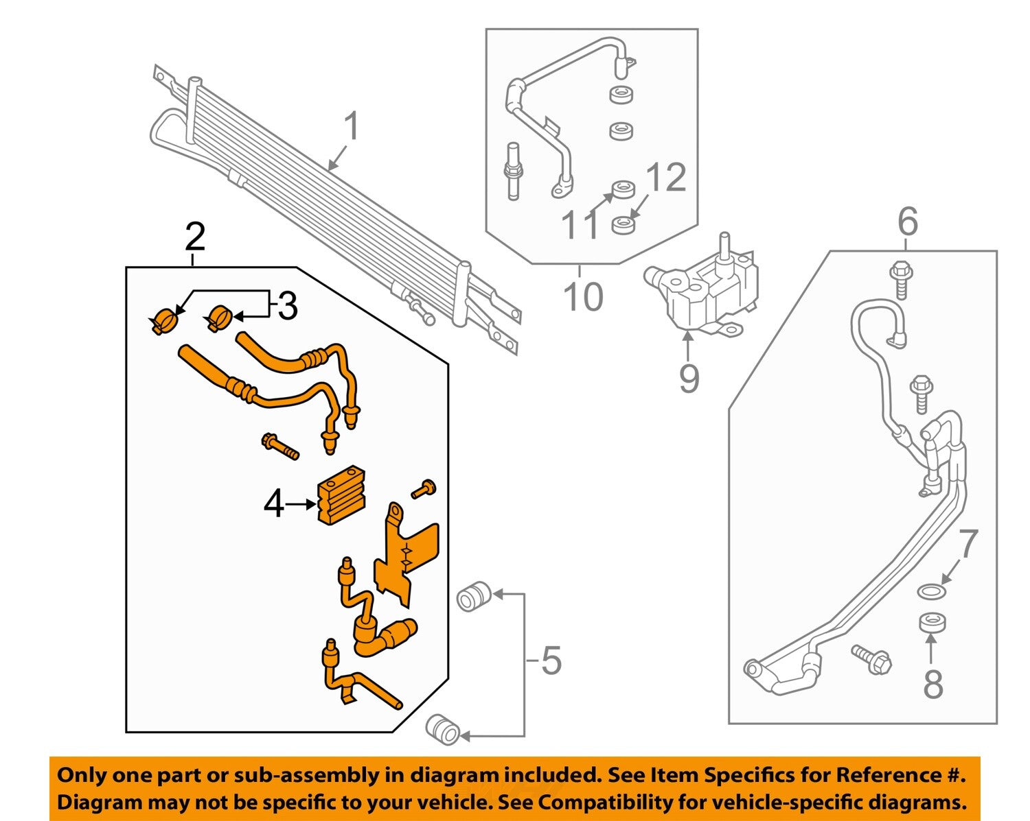FORD OEM 17-20 Fusion,MKZ Cooling Trans Oil Cooler-Cooler Pipe HG9Z7R081C