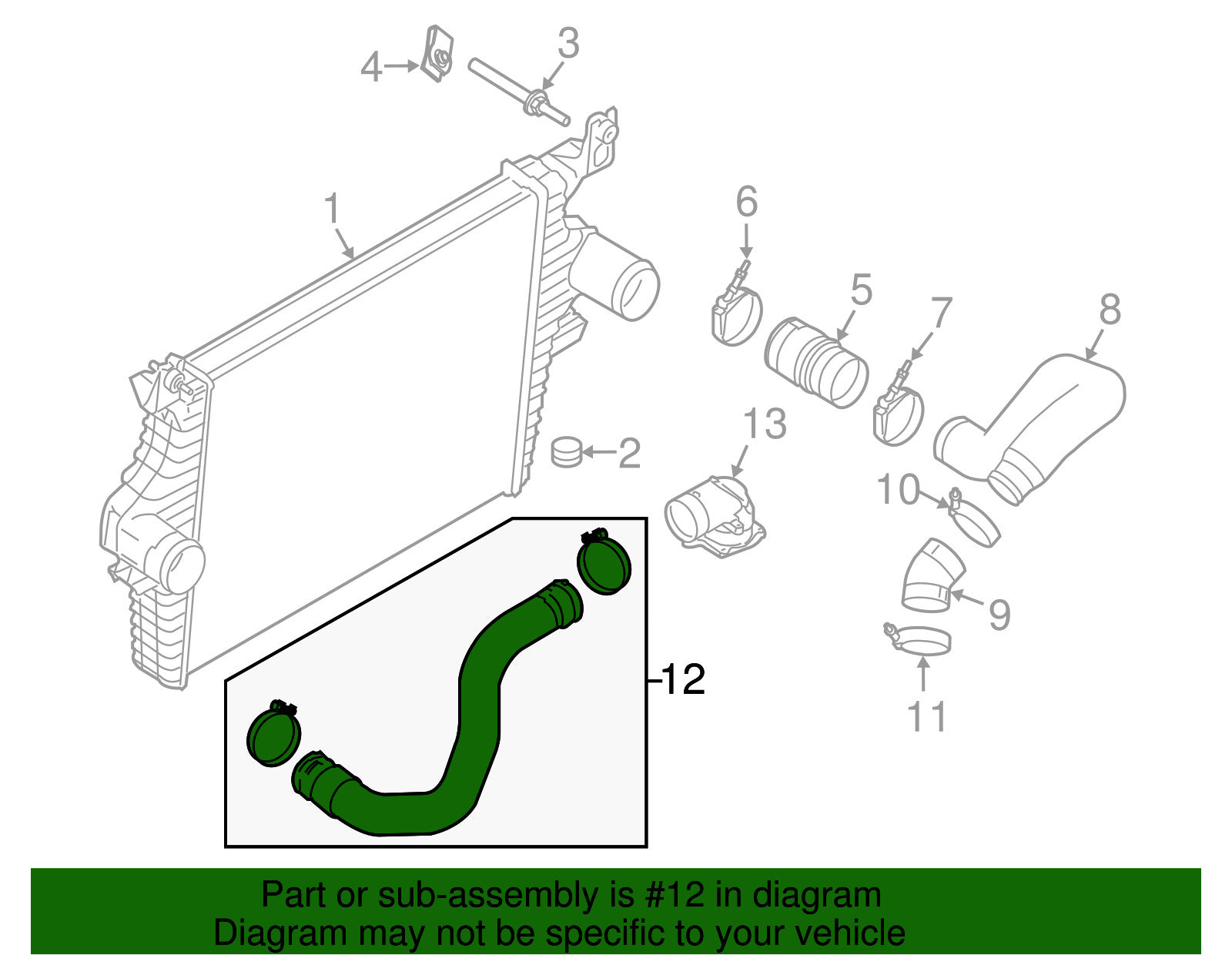 Genuine Ford Inter-Cooler Pipe 6C3Z-6C646-BA