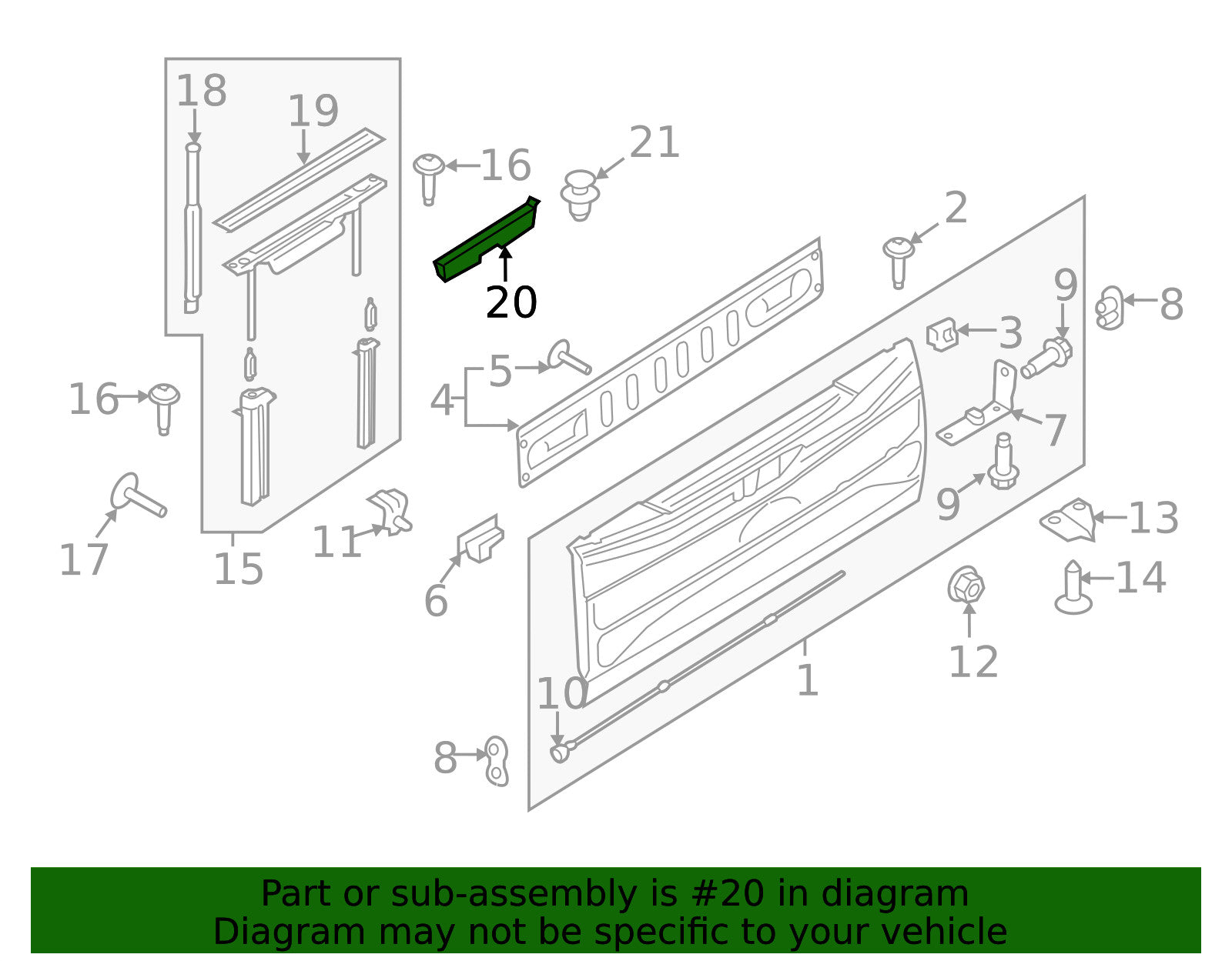 Genuine Ford Tailgate Gap Cover FL3Z-99407A98-A