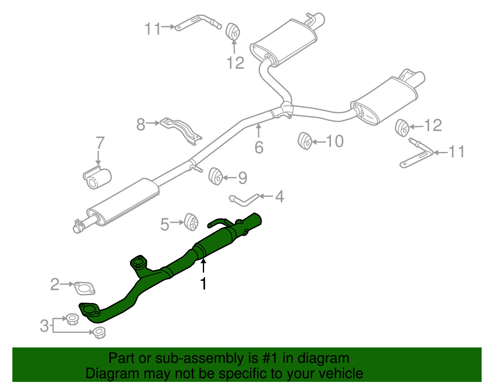 Genuine Ford Exhaust Pipe DB5Z-5G274-B