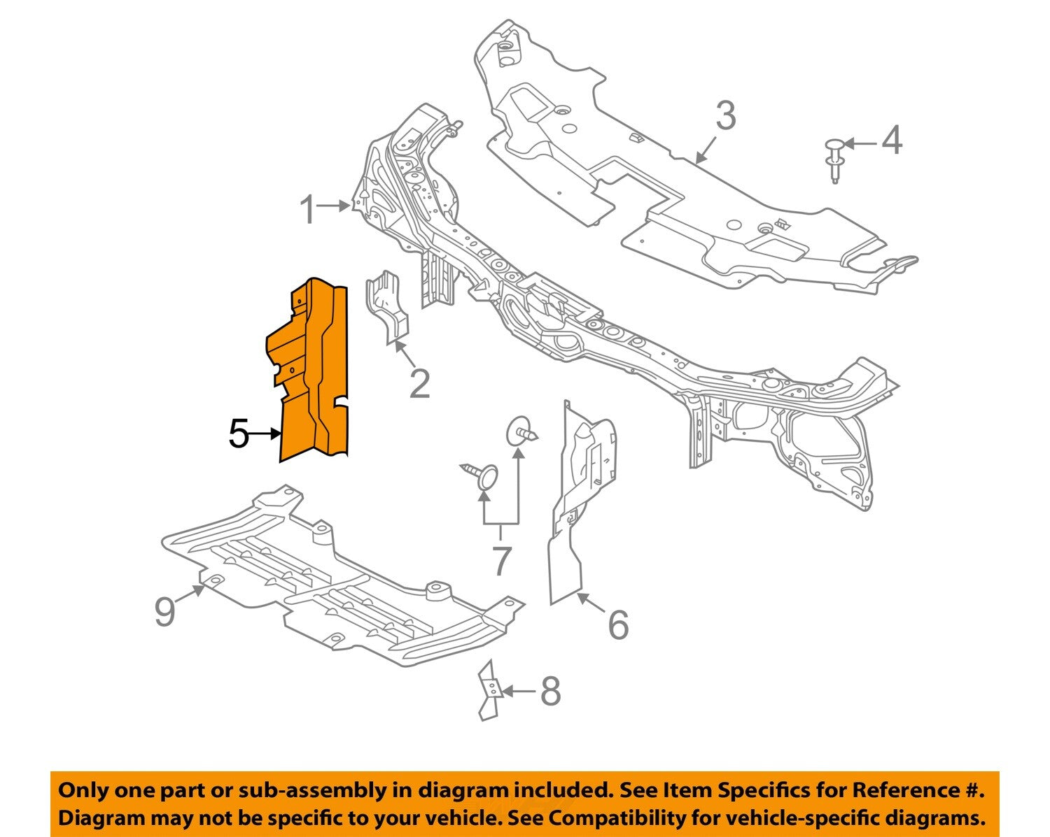 FORD OEM 2013 Mustang Radiator Support-Side Air Baffle DR3Z8310A